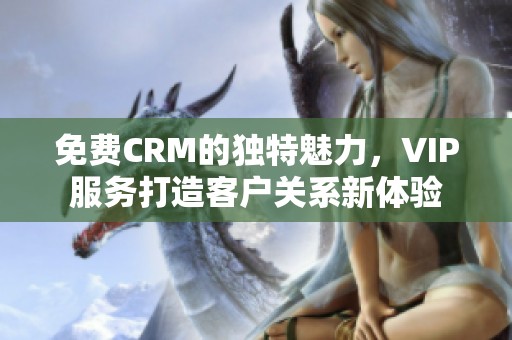 免费CRM的独特魅力，VIP服务打造客户关系新体验