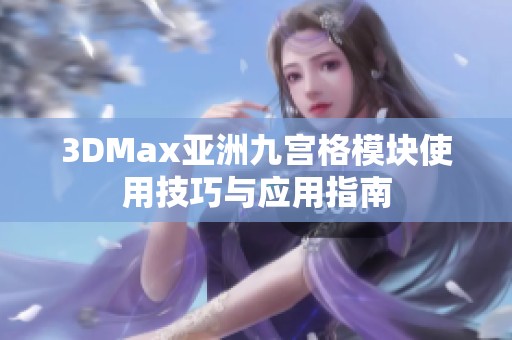 3DMax亚洲九宫格模块使用技巧与应用指南