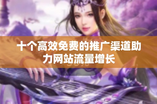 十个高效免费的推广渠道助力网站流量增长