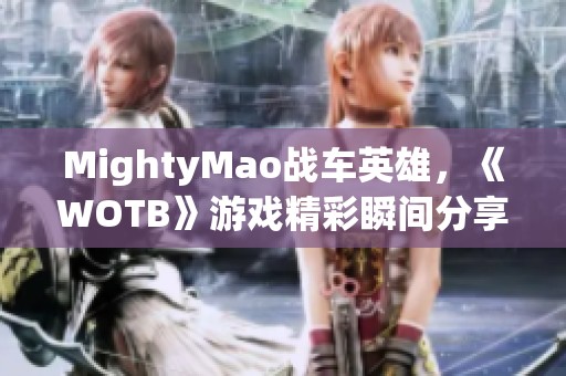 MightyMao战车英雄，《WOTB》游戏精彩瞬间分享