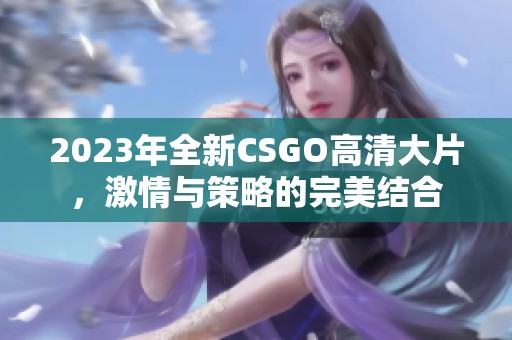 2023年全新CSGO高清大片，激情与策略的完美结合