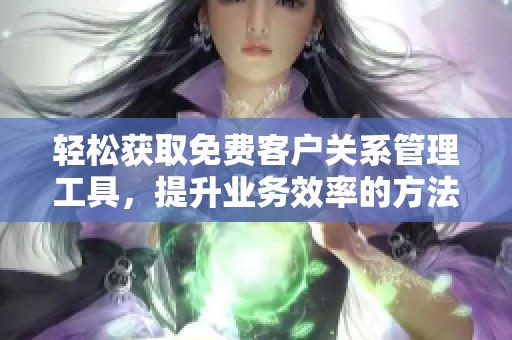 轻松获取免费客户关系管理工具，提升业务效率的方法揭秘