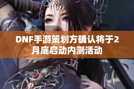 DNF手游策划方确认将于2月底启动内测活动