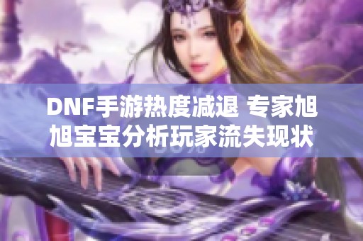 DNF手游热度减退 专家旭旭宝宝分析玩家流失现状