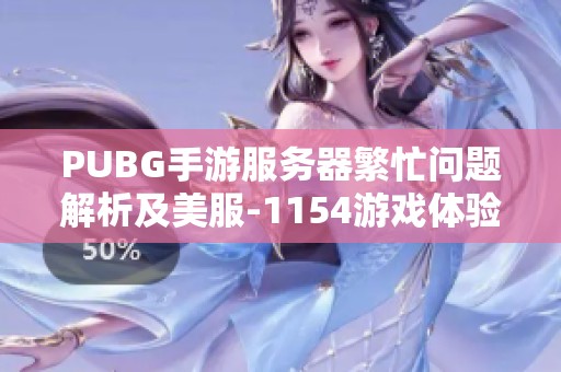 PUBG手游服务器繁忙问题解析及美服-1154游戏体验建议