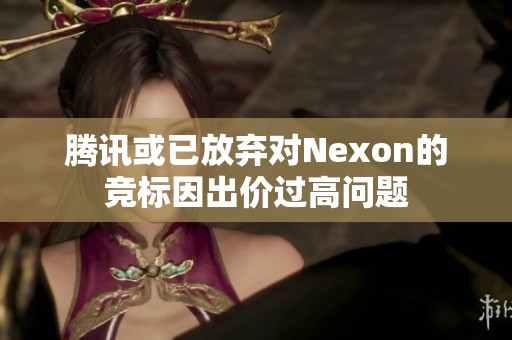 腾讯或已放弃对Nexon的竞标因出价过高问题