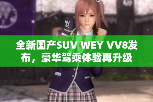 全新国产SUV WEY VV8发布，豪华驾乘体验再升级