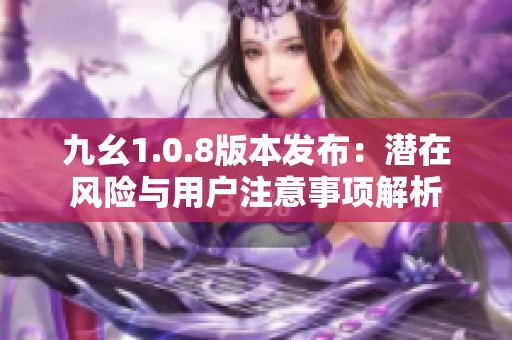 九幺1.0.8版本发布：潜在风险与用户注意事项解析