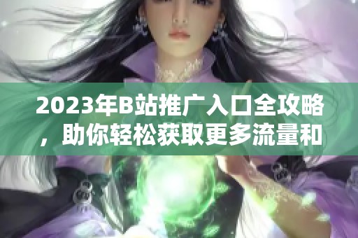 2023年B站推广入口全攻略，助你轻松获取更多流量和粉丝