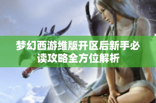 梦幻西游维版开区后新手必读攻略全方位解析