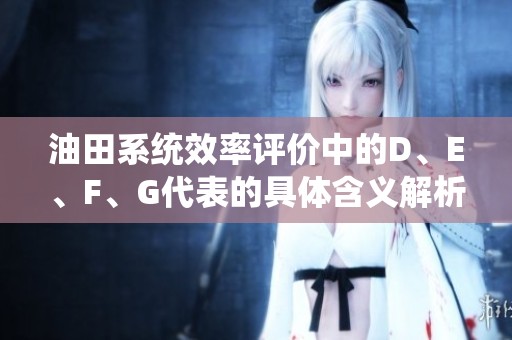 油田系统效率评价中的D、E、F、G代表的具体含义解析