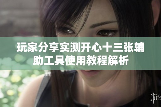 玩家分享实测开心十三张辅助工具使用教程解析