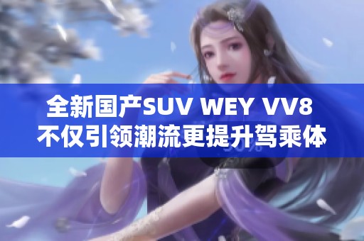 全新国产SUV WEY VV8 不仅引领潮流更提升驾乘体验