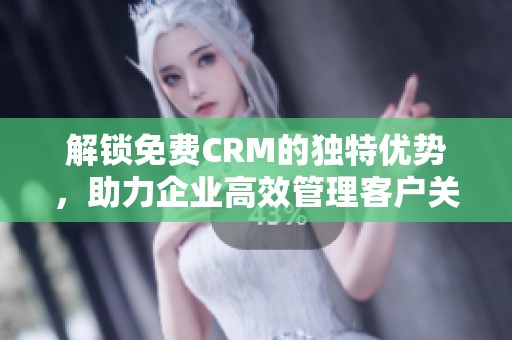 解锁免费CRM的独特优势，助力企业高效管理客户关系