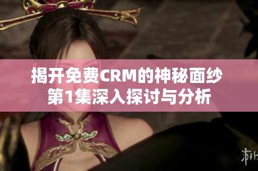 揭开免费CRM的神秘面纱 第1集深入探讨与分析