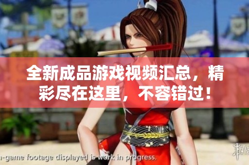 全新成品游戏视频汇总，精彩尽在这里，不容错过！