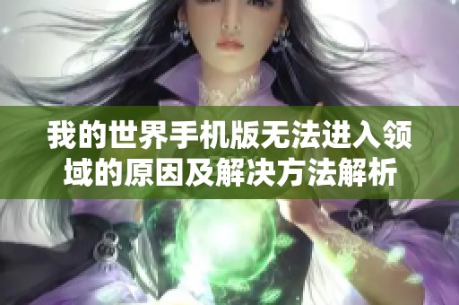 我的世界手机版无法进入领域的原因及解决方法解析