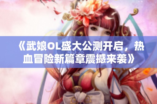 《武娘OL盛大公测开启，热血冒险新篇章震撼来袭》