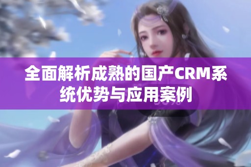 全面解析成熟的国产CRM系统优势与应用案例