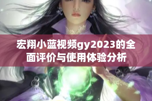 宏翔小蓝视频gy2023的全面评价与使用体验分析