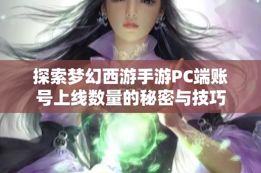 探索梦幻西游手游PC端账号上线数量的秘密与技巧