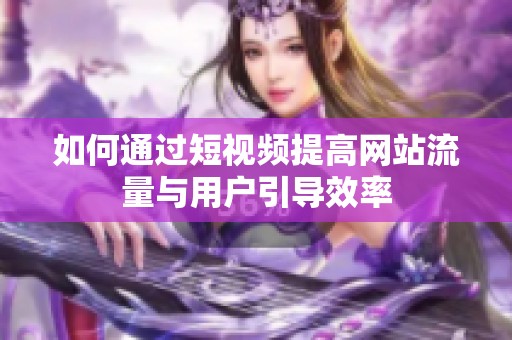 如何通过短视频提高网站流量与用户引导效率