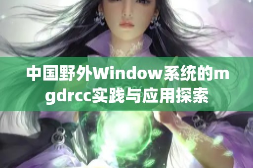 中国野外Window系统的mgdrcc实践与应用探索