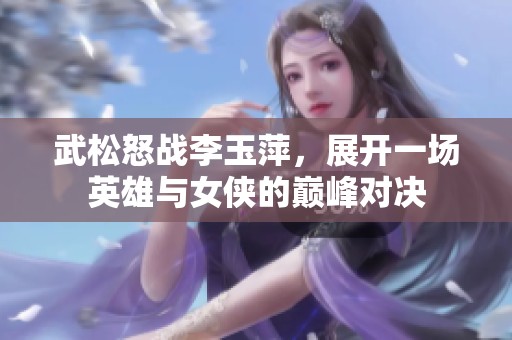 武松怒战李玉萍，展开一场英雄与女侠的巅峰对决