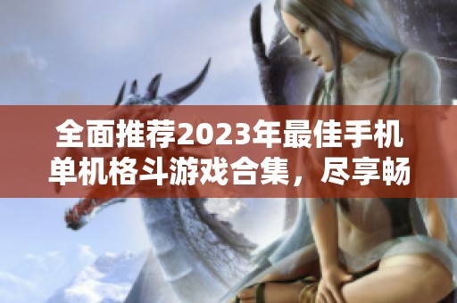 全面推荐2023年最佳手机单机格斗游戏合集，尽享畅快战斗体验与精彩竞技乐趣