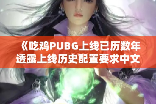 《吃鸡PUBG上线已历数年透露上线历史配置要求中文设置和加速推荐》