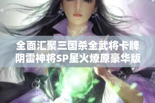 全面汇聚三国杀全武将卡牌阴雷神将SP星火燎原豪华版桌游攻略与介绍