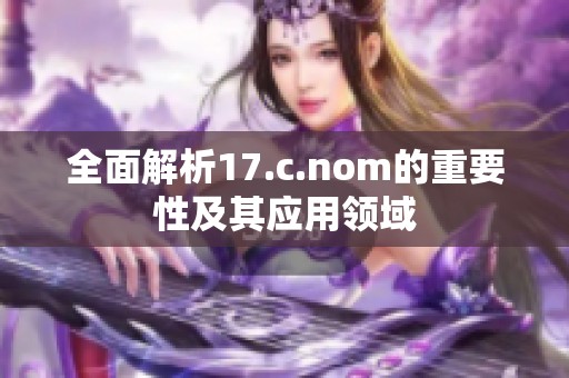 全面解析17.c.nom的重要性及其应用领域