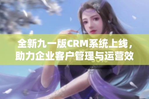 全新九一版CRM系统上线，助力企业客户管理与运营效率提升