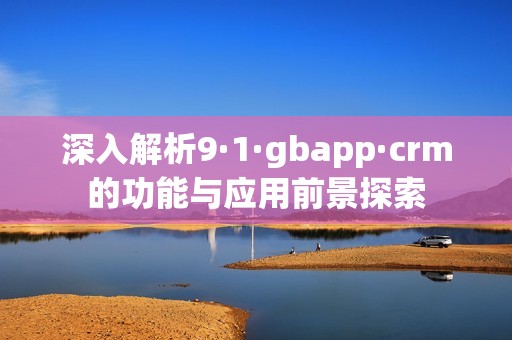 深入解析9·1·gbapp·crm的功能与应用前景探索