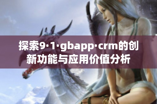 探索9·1·gbapp·crm的创新功能与应用价值分析