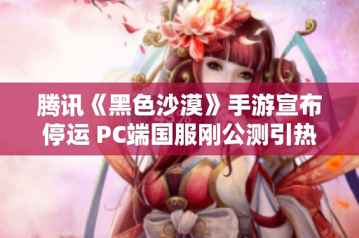 腾讯《黑色沙漠》手游宣布停运 PC端国服刚公测引热议