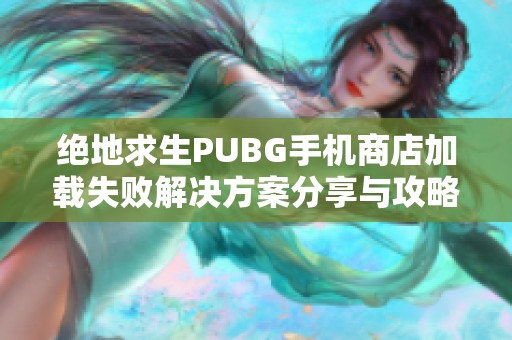 绝地求生PUBG手机商店加载失败解决方案分享与攻略解析