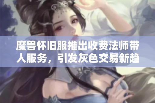 魔兽怀旧服推出收费法师带人服务，引发灰色交易新趋势